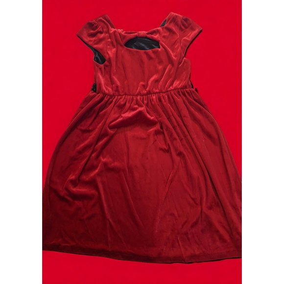 Red Fuzzy Sequin Accent Dress - Picture 10 of 11